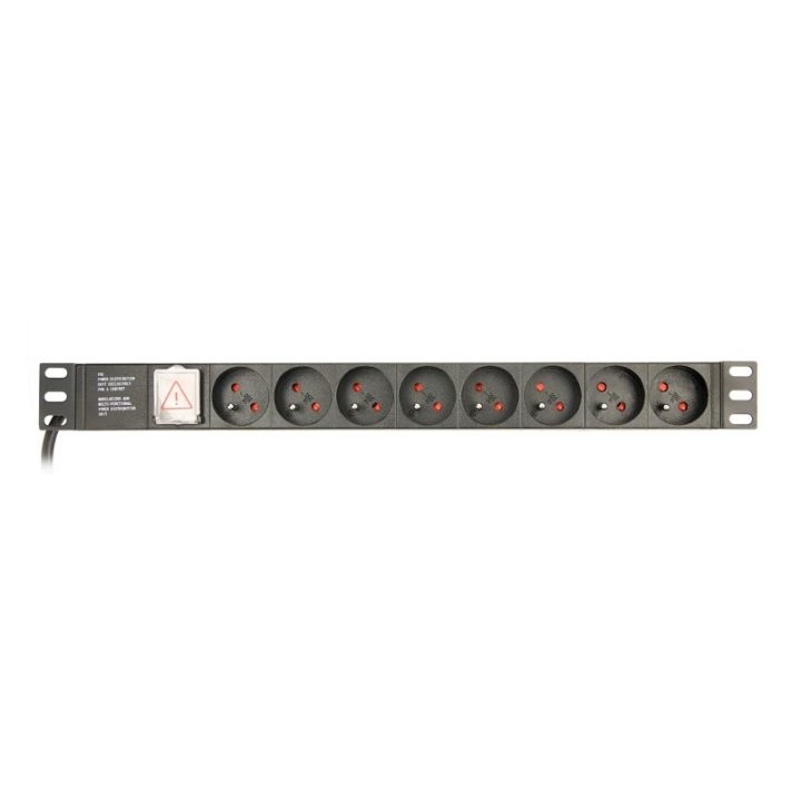 Gembird EG-PDU-014-FC14 unità di distribuzione dell'alimentazione (PDU) 8 AC prese 1U nero