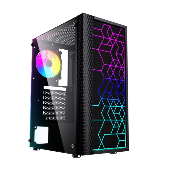 Gembird Fornax 2500 ARGB Gaming case per PC ATX Midi Tower retroilluminazione Nero
