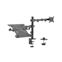 Gembird MA-DA-03 Supporto da scrivania regolabile con braccio monitor e vassoio notebook (ruota inclina gira) 17"-32" fino a 9 k