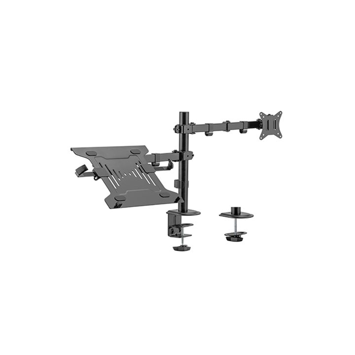 Gembird MA-DA-03 Supporto da scrivania regolabile con braccio monitor e vassoio notebook (ruota inclina gira) 17"-32" fino a 9 k