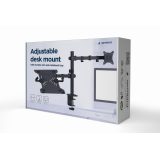 Gembird MA-DA-03 Supporto da scrivania regolabile con braccio monitor e vassoio notebook (ruota inclina gira) 17"-32" fino a 9 k