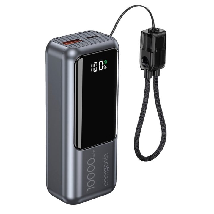 Gembird PB10-PD20-LCD-02 Powerbank compatto con ricarica veloce e display LCD 20W 10000 mAh grigio spazio