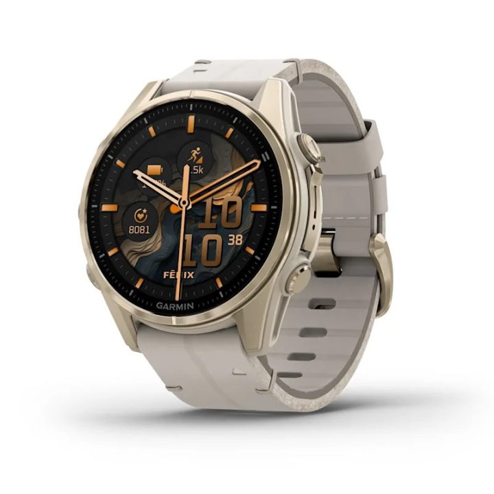 Garmin Fenix 8 3.3 cm (1.3 ) AMOLED 43 mm Digitale 416 x 416 pixel Touchscreen Oro Wi-Fi GPS (satellite)