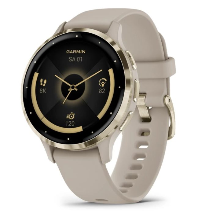 Garmin Venu 3S 3.05 cm (1.2 ) AMOLED 41 mm Digitale 390 x 390 pixel Touchscreen Oro Grigio Wi-Fi GPS (satellite)