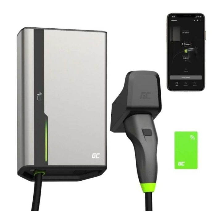 Stazione di ricarica Green Cell HabuDen 22kW 32A - 5m cavo con NFC