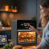 GreenBlue AIR FRYER Friggitrice ad Aria Senza Olio 1800W 10L Capacità 8 Programmi Accessori Timer GB950