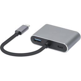 Hub iBox IUHCHDVGA USB Type-C 4-in-1 USB 3.0 + PD 100W + HDMI 4K 30Hz + VGA completo HD
