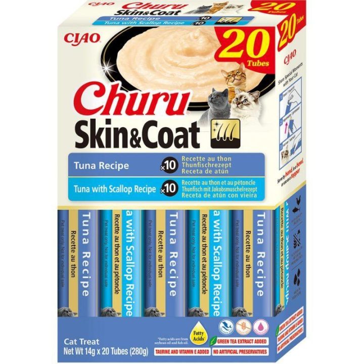INABA Churu Skin&Coat ricetta Tonno - snack per gatti - 20x14g