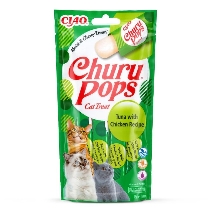 INABA Churu Pops Tonno con pollo - snack per gatti - 4x15 g
