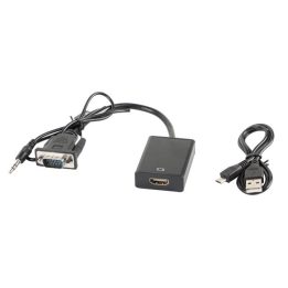 Lanberg AD-0021-BK adattatore cavo video 0.2 m HDMI Type A (Standard) VGA (D-Sub) nero