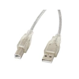 Lanberg CA-USBA-12CC-0030-TR USB cavo USB 2.0 3 m USB B trasparente