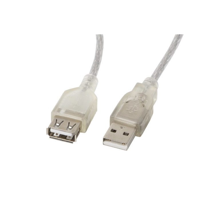 Lanberg CA-USBE-12CC-0018-TR USB cavo 1.8 m USB 2.0 USB A trasparente