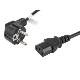 Lanberg CA-C13C-11CC-0018-BK cavo di alimentazione nero 1.8 m C13 accoppiatore CEE7/7