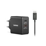 Lenovo Caricabatterie Universale Doppio USB-C 65W GaN Nero AC per Interni