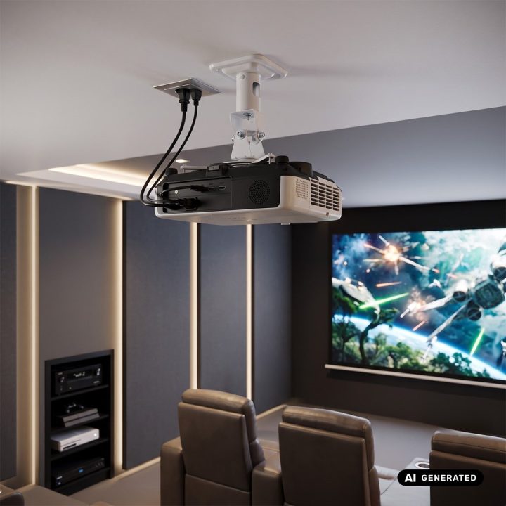 Maclean Staffa/gancio da soffitto per proiettori in acciaio 180–310 mm fino a 15 kg MC-208 W