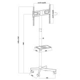 Maclean MC-949 TV carrello stand professionale 32-55 con ruote max. VESA 400x400 max. 25kg