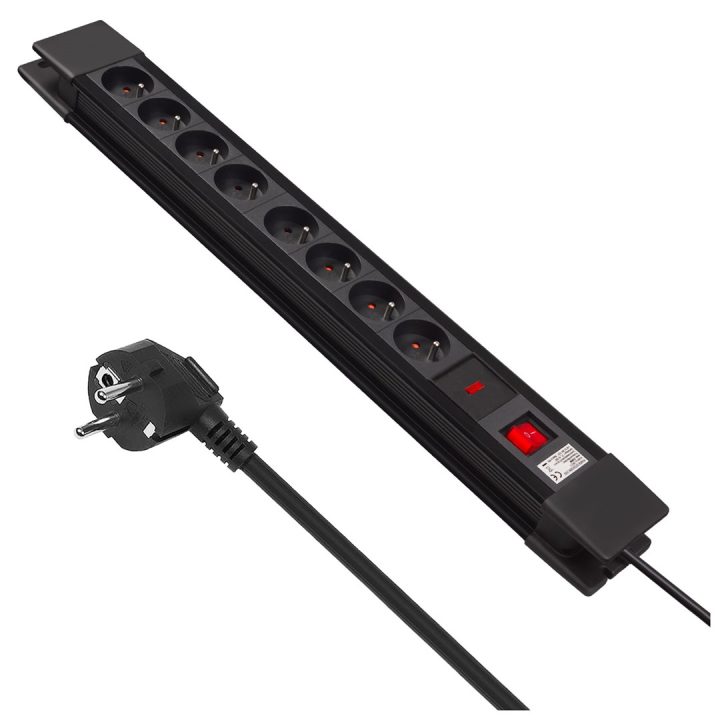 Maclean MCE11 prolunga 1.5 m 8 AC presa/prese interno nero