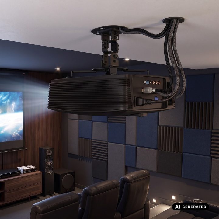 Maclean Staffa/gancio da soffitto per proiettori 54–320 mm fino a 13.5 kg 360-degree rotazione MC-200 B