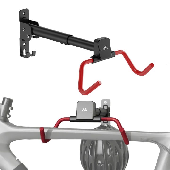 Maclean Portabici Orizzontale a Parete Acciaio Carico Max. 30 kg Angolo Regolabile MC-172