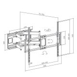 Maclean MC-482 TV staffa a parete per 60-120 TV piatti e curved fino a 120kg Max. VESA 900x600 supporto universale TV girevole i