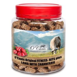 O'CANIS Fitness-Bits Plus Agnello con mirtilli rossi Mono - snack per cani - 400g