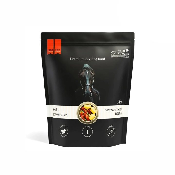 O'CANIS Nero Soft 100% carne di cavallo con patate Mono - cibo secco per cani - 3kg