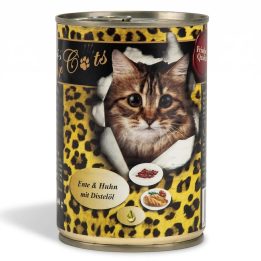 O’CANIS cibo umido per gatti con pollo e anatra e olio di cartamo - 400g