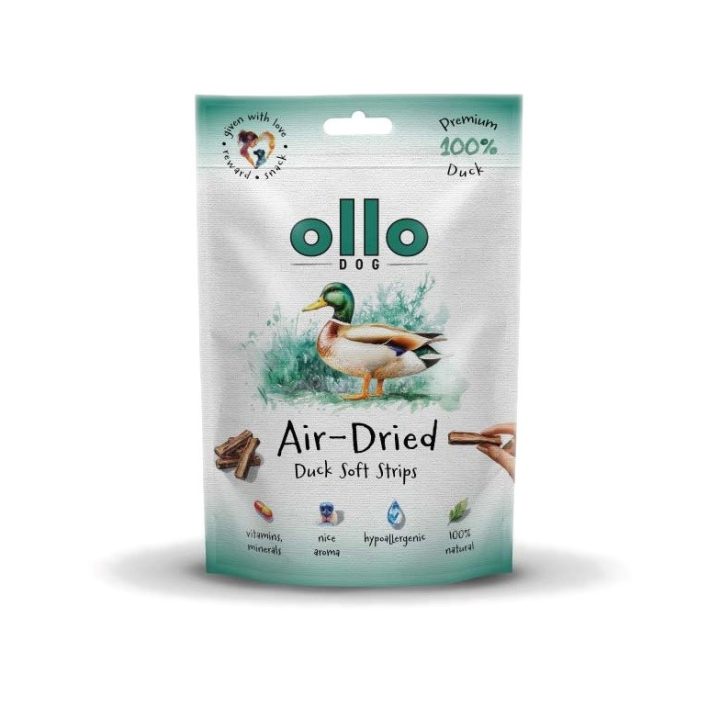 OLLO Air-Dried strisce di anatra - snack per cani - 80g