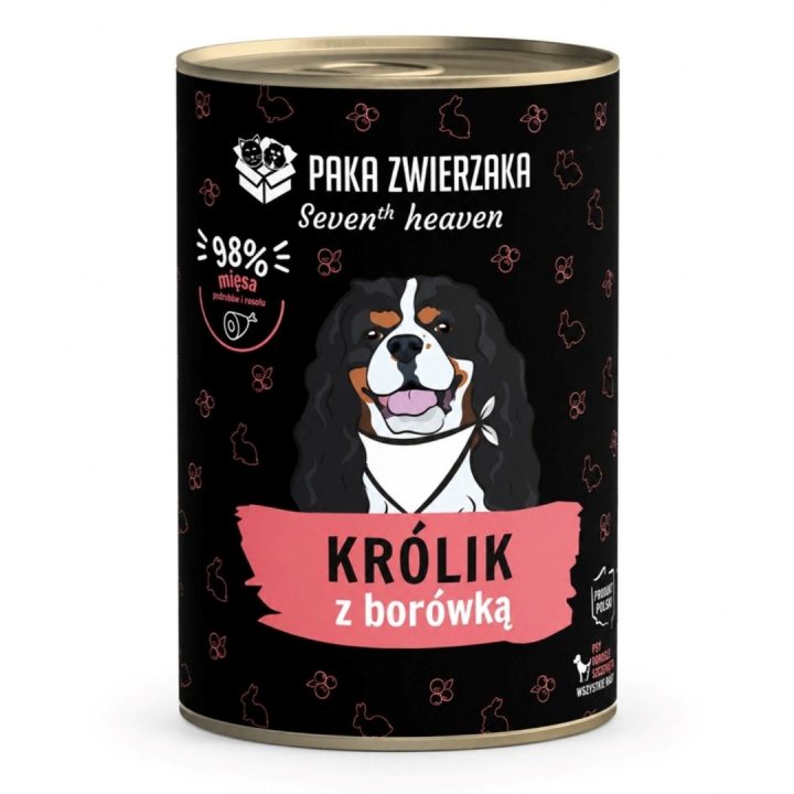 PAKA ZWIERZAKA Seventh Heaven Coniglio con mirtilli Mono - cibo umido per cani - 400g
