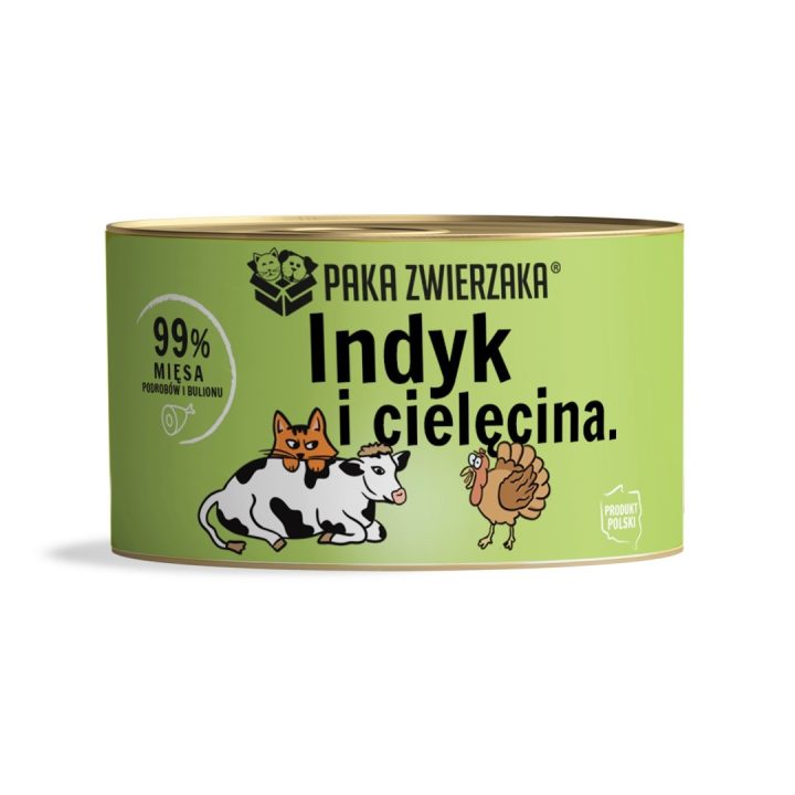PAKA ZWIERZAKA Tacchino con vitello - cibo umido gatti - 200g