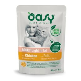OASY Bocconcini in salsa pollo light a basso contenuto di grassi - cibo umido per gatti - 85g