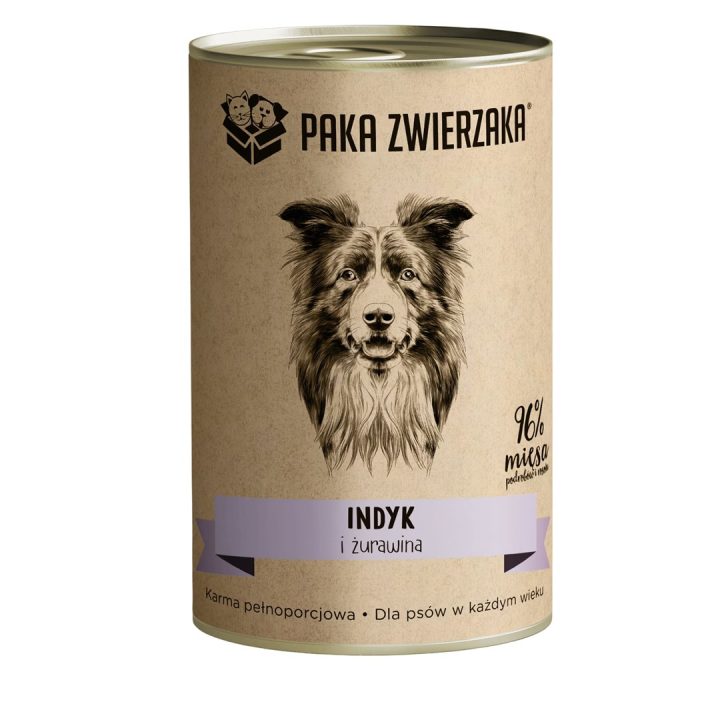 PAKA ZWIERZAKA Tacchino e mirtilli rossi - cibo umido per cani - 400g