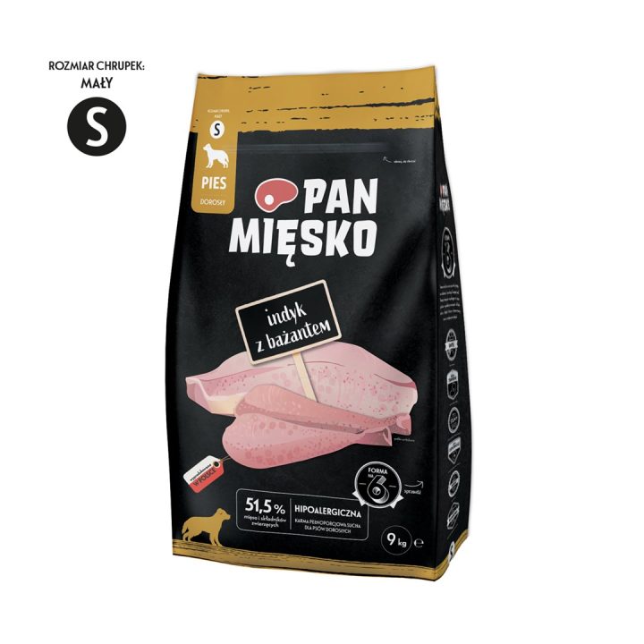 PAN MIĘSKO Tacchino con fagiano S - Cibo secco per cani - 9 kg