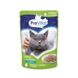 PREVITAL Cibo per gatti Sterile Pollame in salsa - Cibo umido per gatti - Bustina 100 g