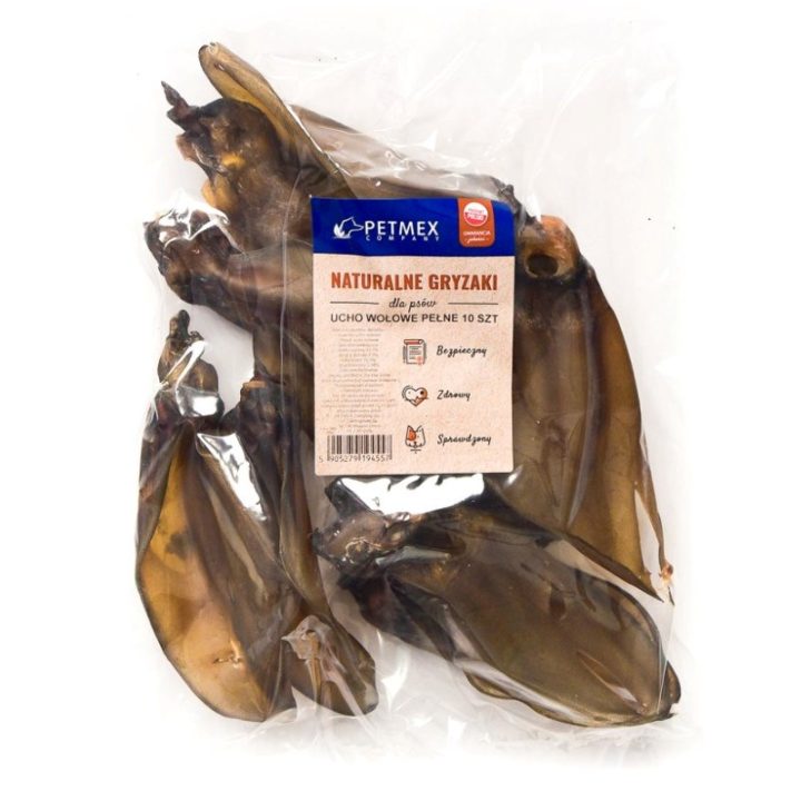 PETMEX Masticabile per cane orecchio intero di manzo 10 pz