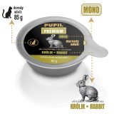 PUPIL Premium Adult coniglio mono - cibo umido per gatti - 85g