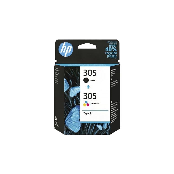 HP 305 2-Pack Tri-color/Black Original Ink Cartridge