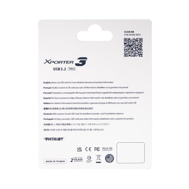 Scheda di memoria PATRIOT VX Serie 32GB MicroSDXC V30 Class 10 UHS-I U3 4K UHD (PSF32GVX31MCH)