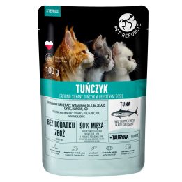 PET REPUBLIC Steril Tonno finemente tritato in salsa - cibo umido per gatti - 100 g