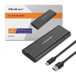 Qoltec 50312 alloggiamento per unità di archiviazione SSD nero M.2