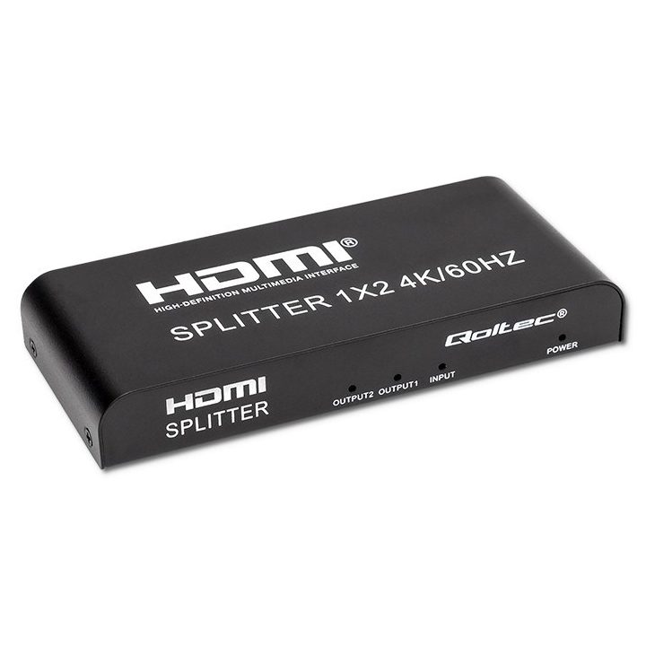 Qoltec 51797 Active HDMI Splitter 2 x HDMI 4K x 2K | 6Gb/s | 60Hz