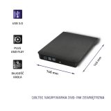 Qoltec 51857 masterizzatore esterno DVD-RW |USB 3:0|Black