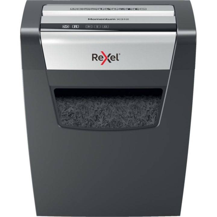 Rexel Momentum X312 tritatrice Particle-cut nero grigio
