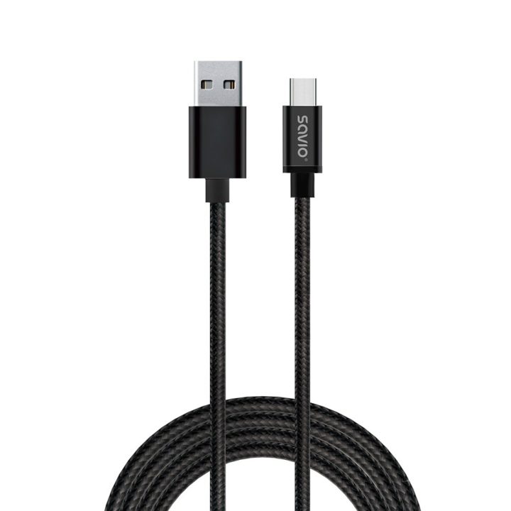 Savio CL-129 USB cavo 2 m USB 2.0 USB A USB C Nero