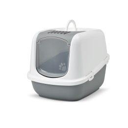 SAVIC Nestor Jumbo bianco-grigio – lettiera per gatti chiusa – 66.5x48.5x46.5 cm – 1 pezzo