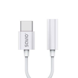 USB Type 3.1 C (M) – Jack 3.5mm (F) adattatore audio bianco SAVIO AK-51