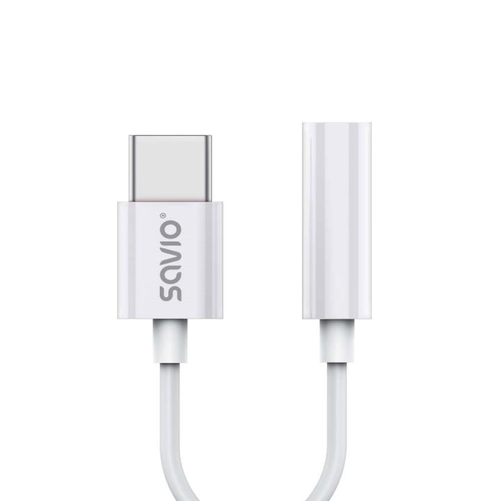 USB Type 3.1 C (M) – Jack 3.5mm (F) adattatore audio bianco SAVIO AK-51