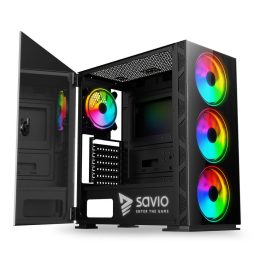 SAVIO PC case Prime X1 ARGB vetro nero
