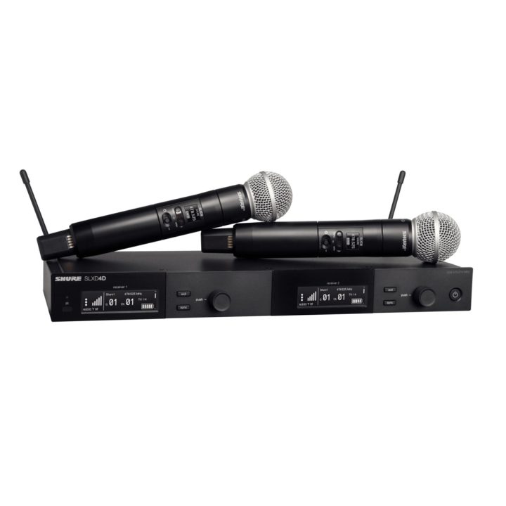 Shure SLXD24DE/SM58-G59 - sistema wireless digitale dual con due trasmettitori/microfoni portatili (470 - 514 MHz)