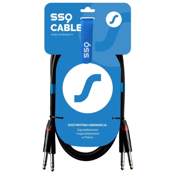 SSQ JSJS1 SS-1456 Cavo 2x Jack Stereo - 2x Jack Stereo 1 m Nero